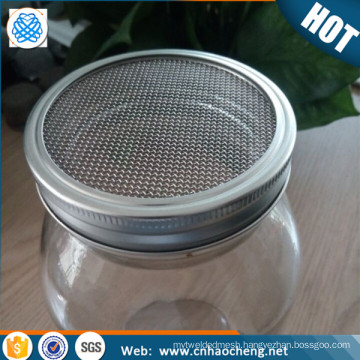 Stainless steel rimmed mesh screen mason jar lid strainer